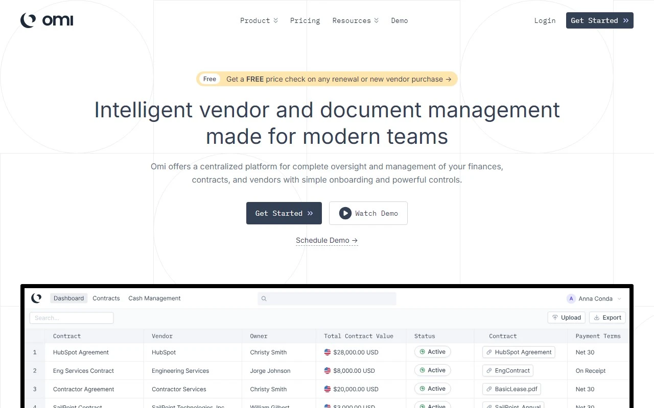 Omi | Vendor and Document Management