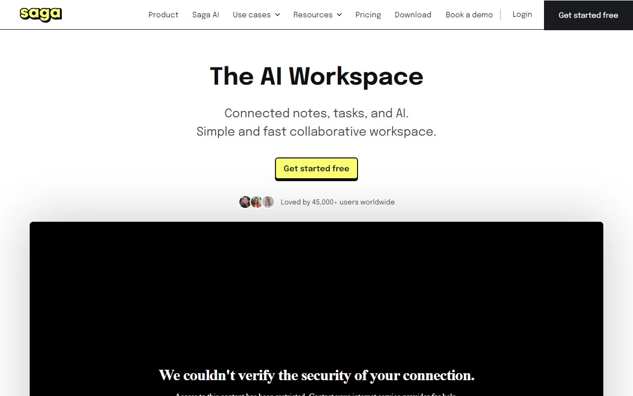 Saga - AI Workspace for your Notes, Docs, and Tasks