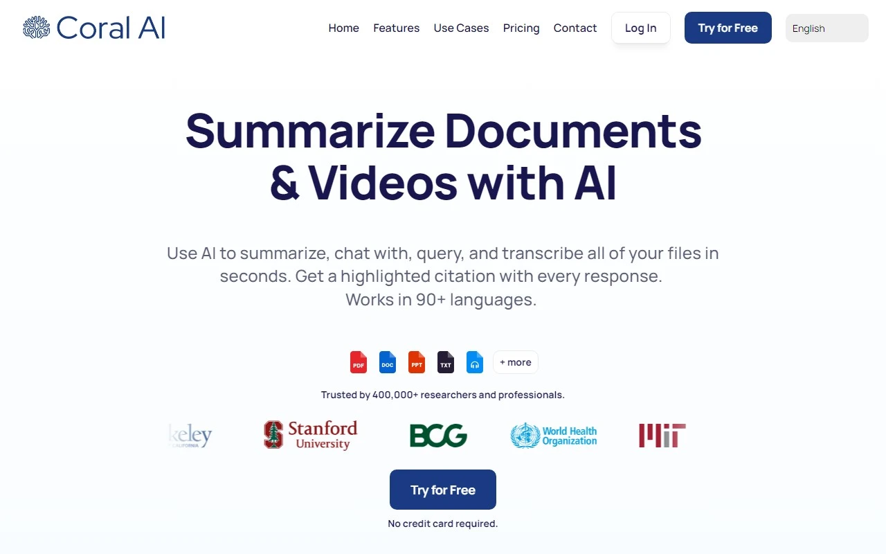 Coral AI PDF Summarizer