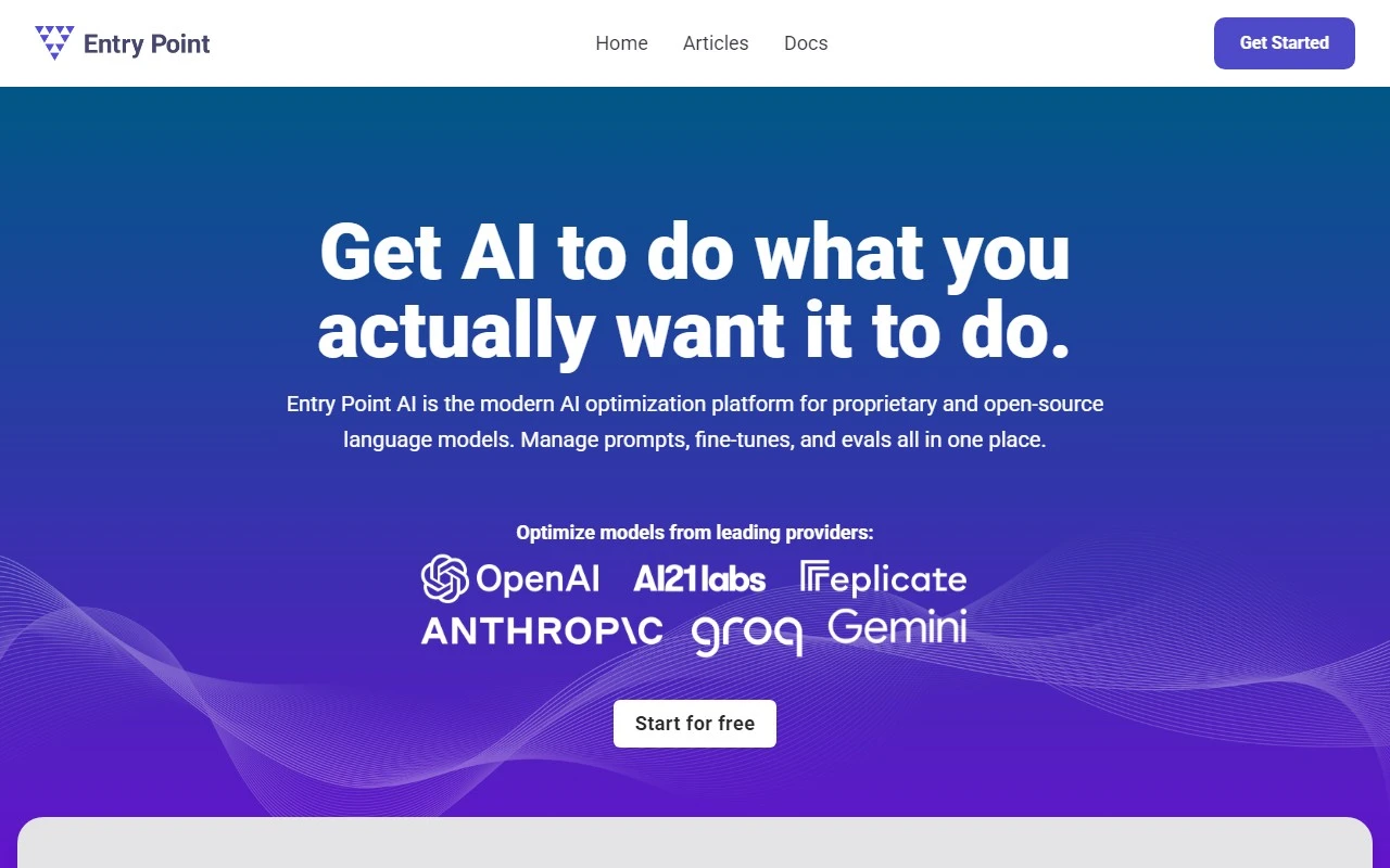 Entry Point AI - Fine-tuning Platform for Large Language Models