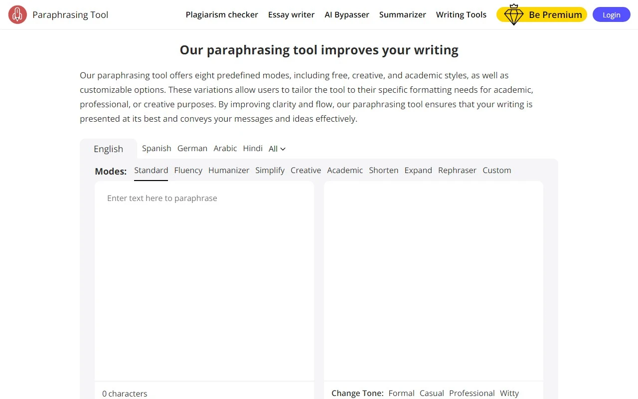 Paraphrasing Tool AI